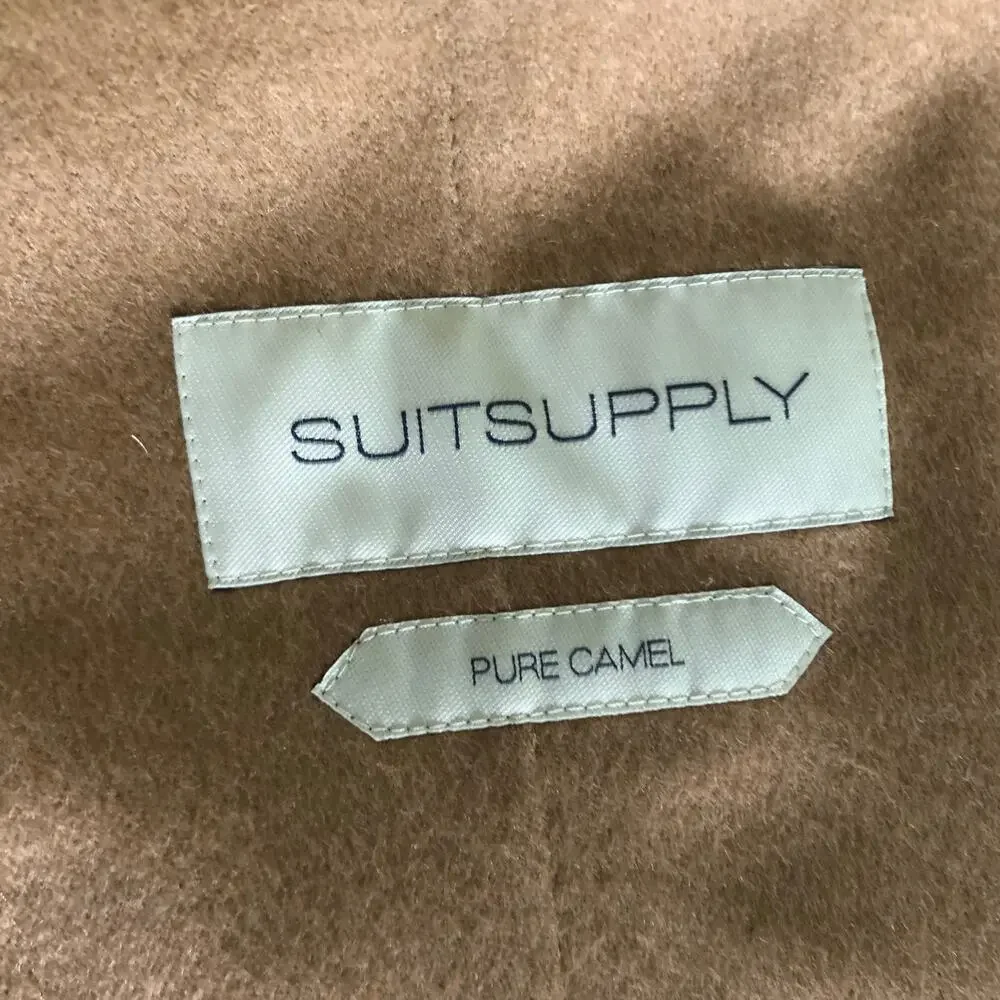 SUIT SUPPLY Chest Size 36 Tan Khaki Camel Hair Double Breasted Sport Coat